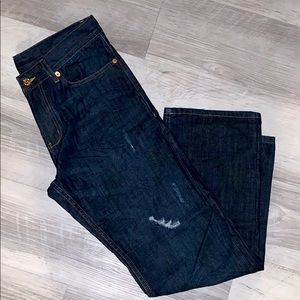 Armani exchange relaxed str/leg distressed jeans